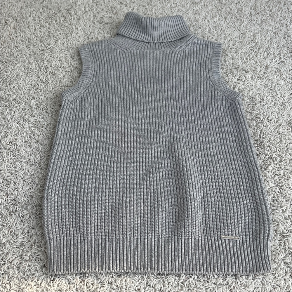 Michael Kors Silver Sleeveless Turtleneck Sweater